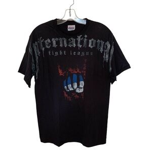 International Fight League IFL T Shirt Men Size Medium Black Crew Neck MMA UFC
